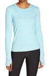 Alo Yoga Finesse Alosoft Long-sleeve Top In Blue Quartz Heather
