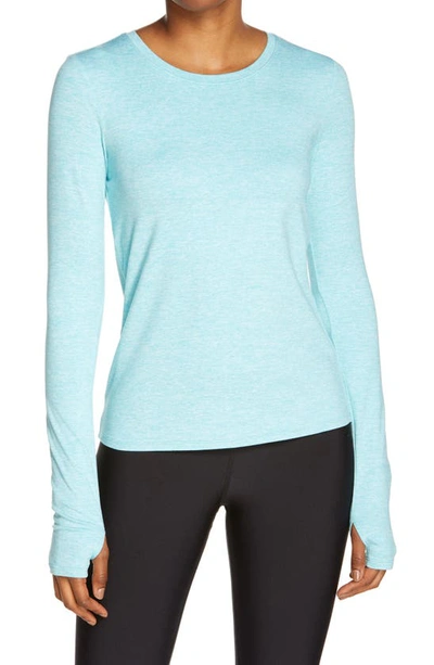 Alo Yoga Finesse Alosoft Long-sleeve Top In Blue Quartz Heather