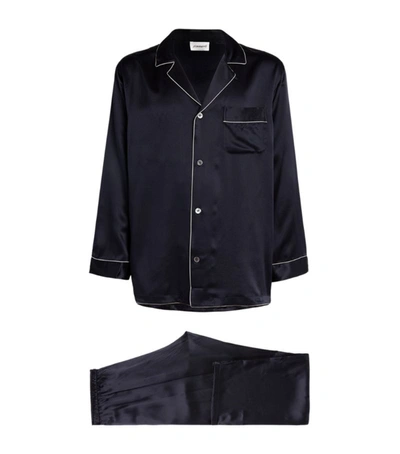 Zimmerli Silk Pyjama Set In Blue