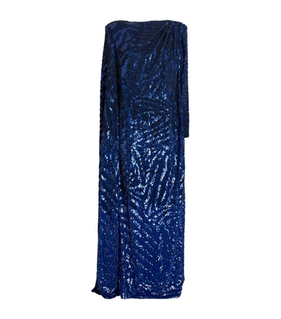 Jenny Packham Sequin Tyra Cape Gown