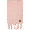 Loewe Knit Mohair Blend Fringed Scarf In Light Pink