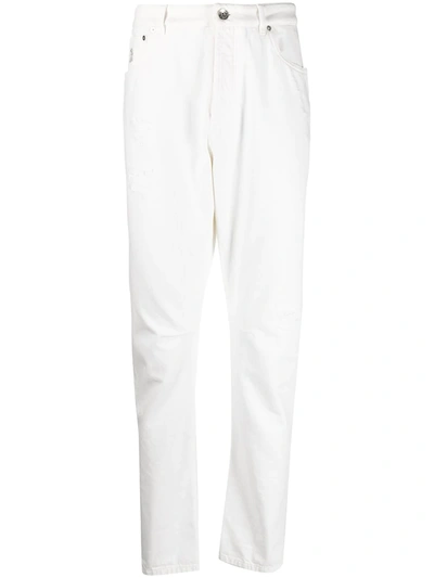 Brunello Cucinelli Straight-leg Denim Jeans In White