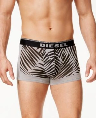 Diesel Men's Palm-print Stretch Trunks In Gray