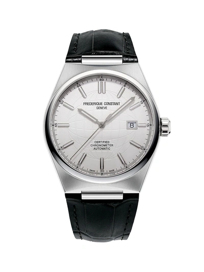 Frederique Constant Men's Highlife Automatic Cosc Stainless Steel & Leather Strap Watch In Silvertone