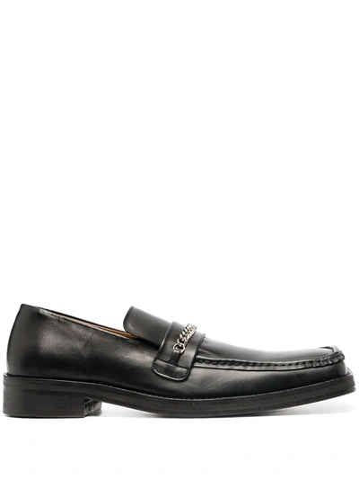 Martine Rose Square-toe Chain Detail Loafers In Black