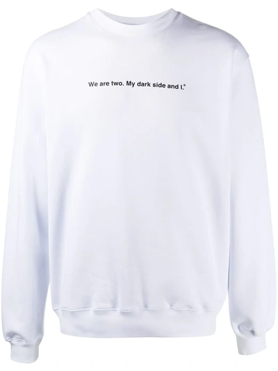 Msgm Slogan Print Sweatshirt In White