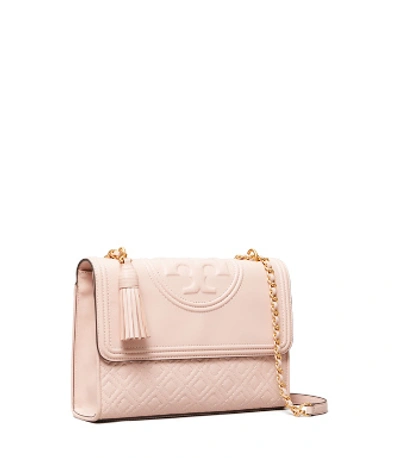 Tory Burch Fleming Convertible Shoulder Bag In Shell Pink