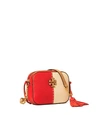 Tory Burch Mcgraw Color-block Camera Bag In Brilliant Red/new Cream