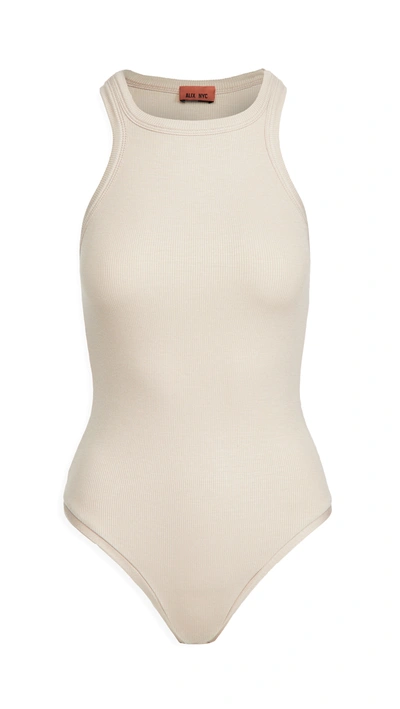 Alix Austin Thong Bodysuit In Almond