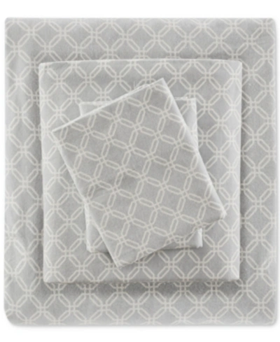 Sleep Philosophy True North Cotton Flannel 3-piece Twin Sheet Set In Grey Geo