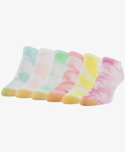 Gold Toe Women's Tie-dye 6pk Liner Socks In Mauve, Key Lime, Vintage Rose, Spring Green, Light Pink, Light Aqua