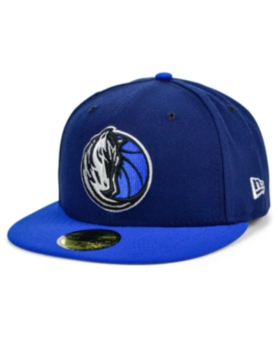 New Era Men's Navy/blue Dallas Mavericks Official Team Color 2tone 59fifty Fitted Hat