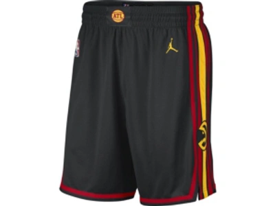 Jordan Atlanta Hawks Men's Statement Swingman Shorts In Black/red/yellow