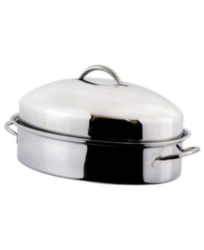 Ovente Oval Roasting Pan In Silver-tone