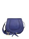 Chloé Marcie Medium Round Leather Crossbody Bag In Royal Navy