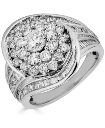 Macy's Diamond Cluster Swirl Ring (2 Ct. T.w.) In 14k White Gold