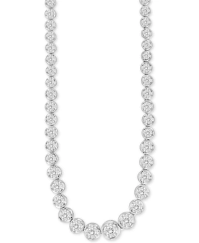 Macy's Diamond 18" Collar Necklace (2 Ct. T.w.) In 14k White Gold