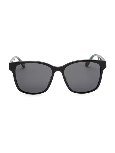 Gucci 56mm Unisex Acetate Sunglasses In Black