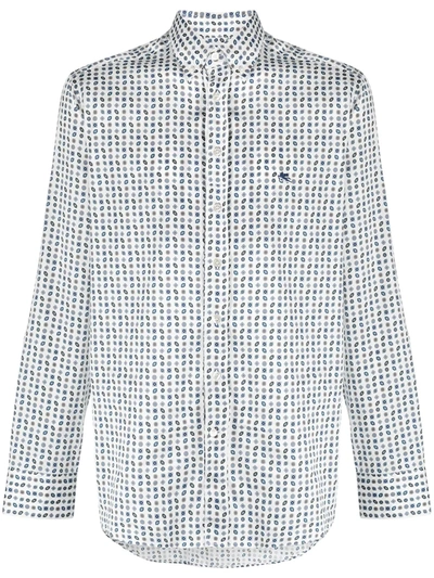 Etro Mixed Print Shirt In Blue
