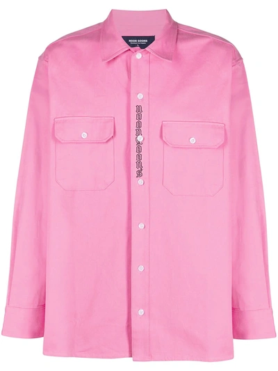 Noon Goons Logo-print Button-up Shirt In Pink