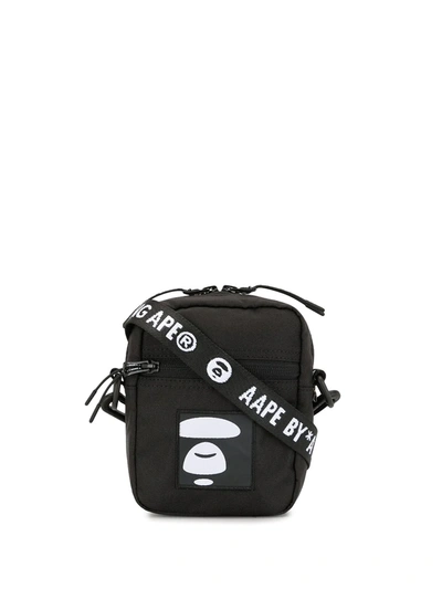 Aape By A Bathing Ape Embroidered Patch Messenger Bag In Black