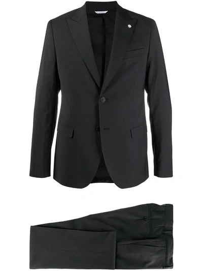 Manuel Ritz Single-breasted Suit In Black