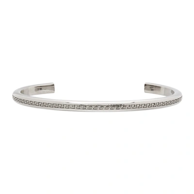 Versace Men's Greca Bangle Bracelet In Silver
