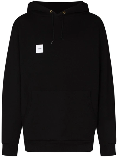Wtaps Home Base Cotton Hoodie In Black