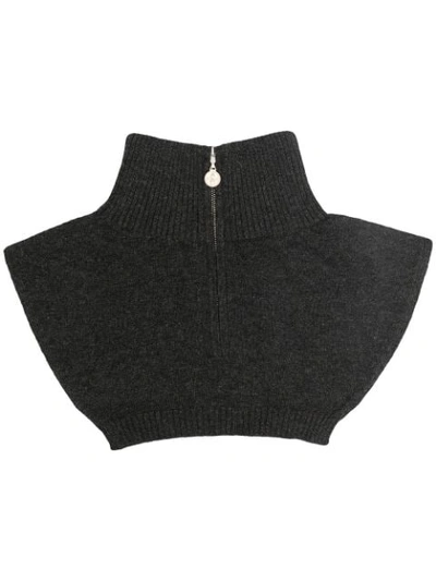 Barrie Half-zip Cashmere Bib In Grey