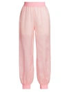 Moschino Women's Silk Track Pants In Pink