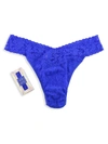 Hanky Panky Xoxo Boxed Lace Thong In Sapphire
