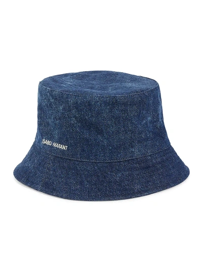Isabel Marant Haley Denim Bucket Hat In Blue