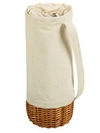 Picnic Time Malbec Insulated Canvas And Willow Wine Bottle Basket In Beige Canvas