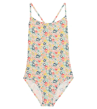Bonpoint Kids' Libery-print One-piece Swimsuit In White