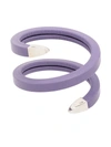 Bottega Veneta Purple And Sterling Silver Wrapped Leather Cuff Bracelet