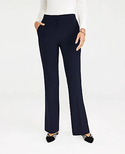 Ann Taylor The Petite High Rise Trouser Pant In Seasonless Stretch In Perfect Navy