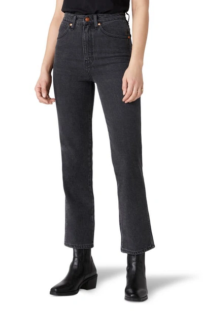 Wrangler Wild West High Rise Straight Leg Jeans In Washed Black