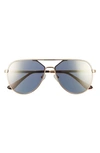 Quay X Lizzo Hold Please 55mm Aviator Sunglasses In Gold/ Gold Mirror