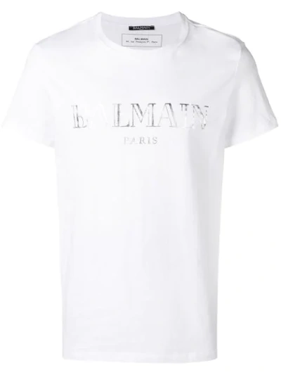 Balmain Logo Printed T-shirt In White