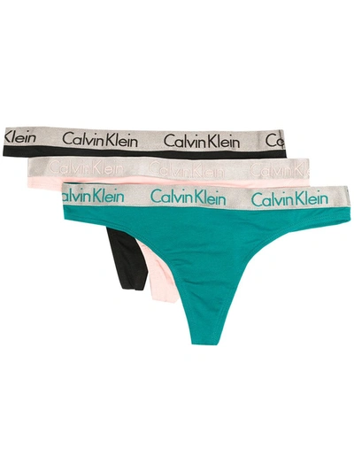 Calvin Klein Underwear Three-piece Thong Set In Pink