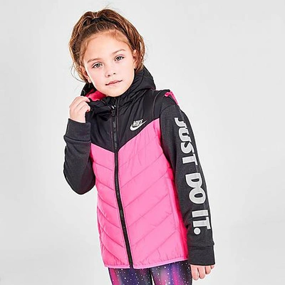 Nike Girls' Little Kids' 2fer Puffer Jacket In Pink