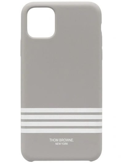 Thom Browne 4-bar Print Iphone 11 Pro Max Case In 035 Med Grey