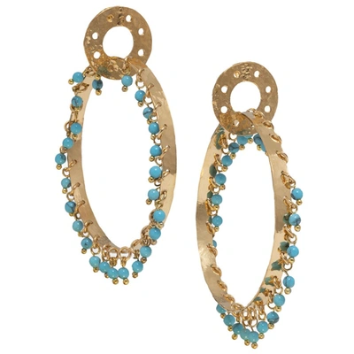 Christie Nicolaides Milana Earrings Turquoise In Gold