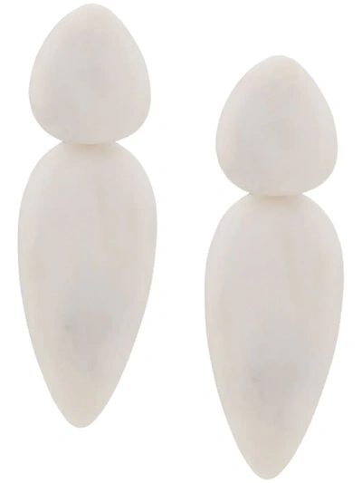 Monies Tear Drop Earrings In White