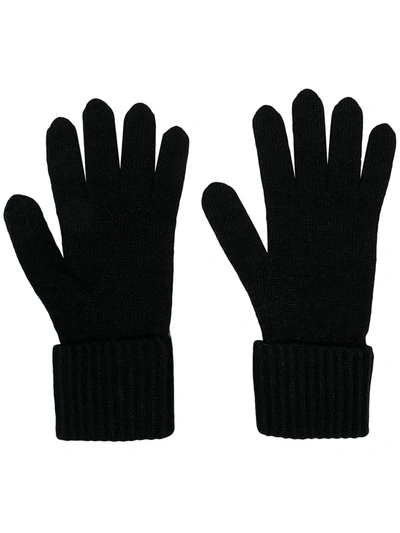 N•peal Metallic-thread Knitted Gloves In Black