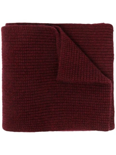 N•peal Ribbed-knit Cashmere Scarf In Red