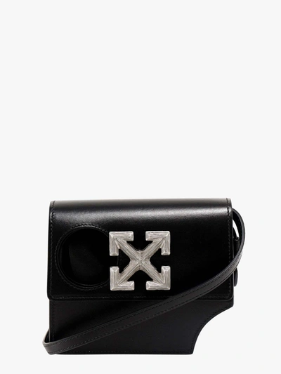 Off-white Smooth Leather Cross Body Bag In Black