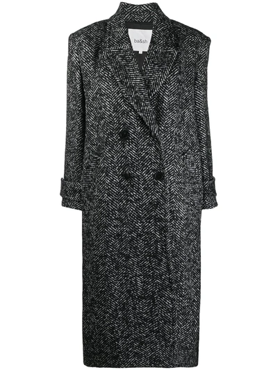 Ba&sh Double-breasted Wool Coat In Black
