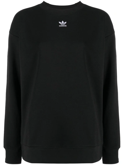 Adidas Originals Embroidered Logo Sweatshirt In Black