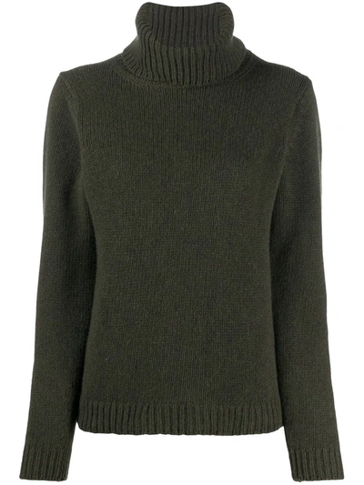 Ba&sh Roll-neck Cashmere Jumper In Green